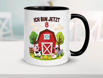 8. Geburtstag | 7 Jahre Bauernhof und Tiere lustig Geschenkidee Geschenk Tasse