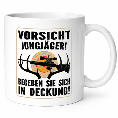 Votsicht Jungjäger | In Deckung Neuling beim Jagen lustig Humor Geschenkidee