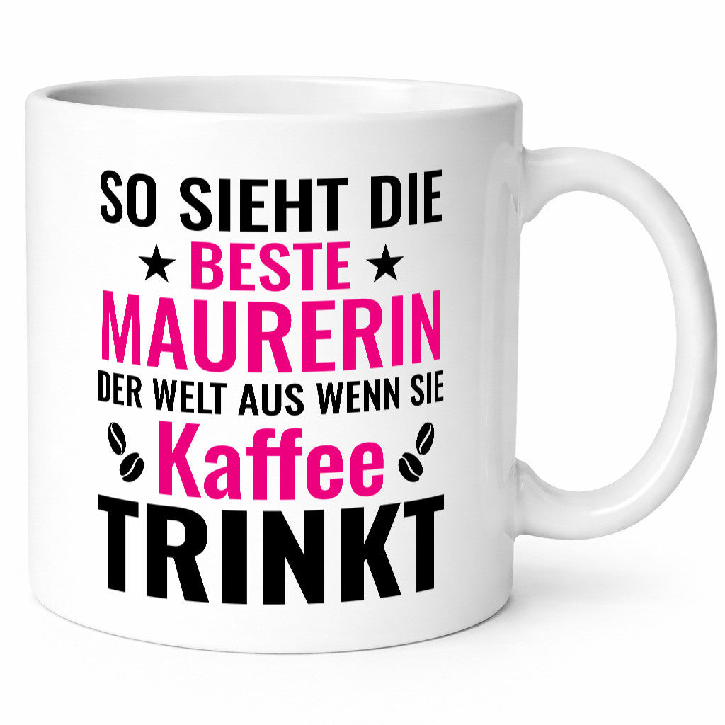 Kaffee trinkt: Maurerin Geschenk Humor Geschenkidee lustiger Spruch Tasse