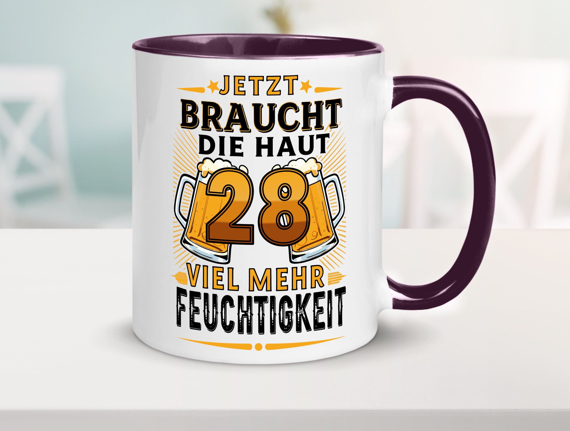 28 braucht die haut mehr Feuchtigkeit | 28. Geburtstag Humor Geschenkidee Tasse