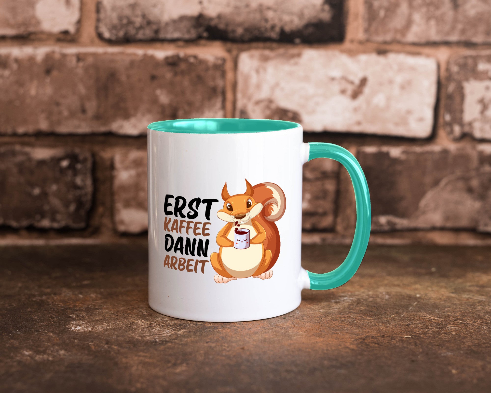 Erst Kaffee dann Arbeit | Büro Eichhörnchen Kaffeefreund Humor Kollegen
