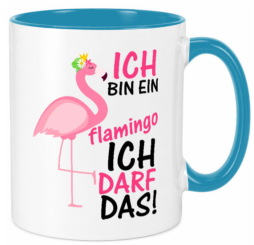 Ich bin ein Flamingo | Tier-Comic lustiger Spruch Blume Geschenk Tierliebhaber Tasse