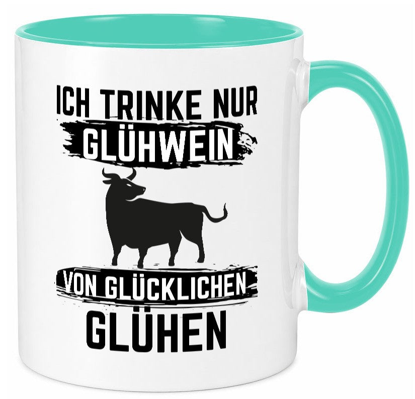 Ich drinke nur Glühwein | Wein von Glühen lustiger Spruch Geschenk Humor Tasse