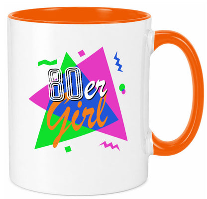 80er Girl - Jahre bunt + verrückt retro Humor Geschenkidee Tasse