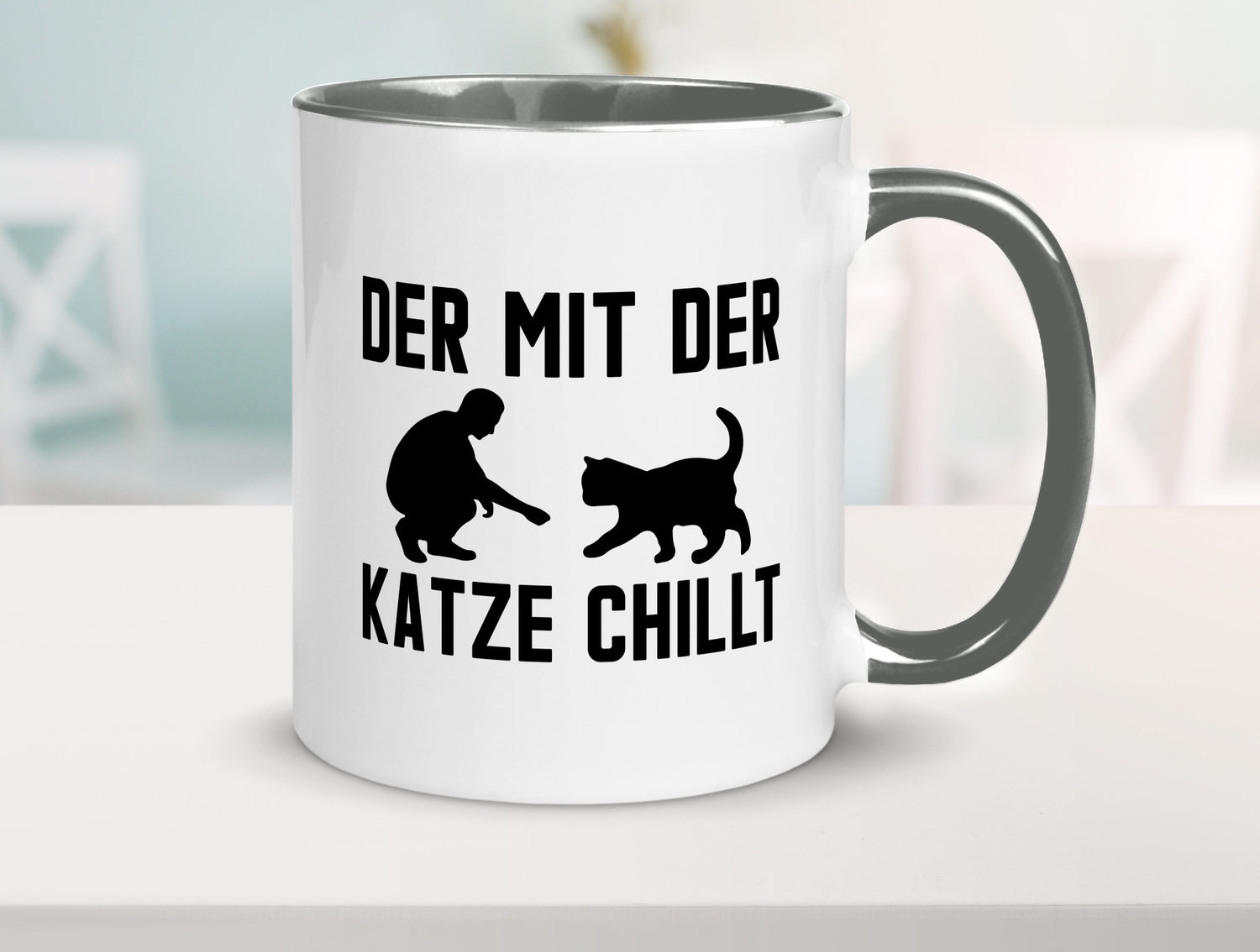 Mit der Katze | Chillen Katzenliebhaber Tierfreund lustiger Spruch Geschenk