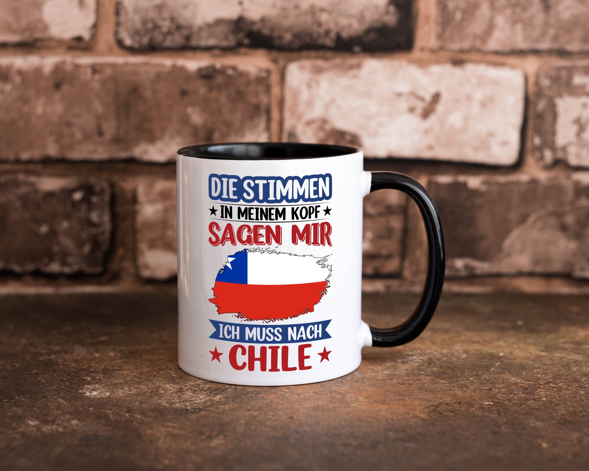Chile | Urlaub Stimmen in meinem Kopf Traumland Geschenkidee Humor Tasse