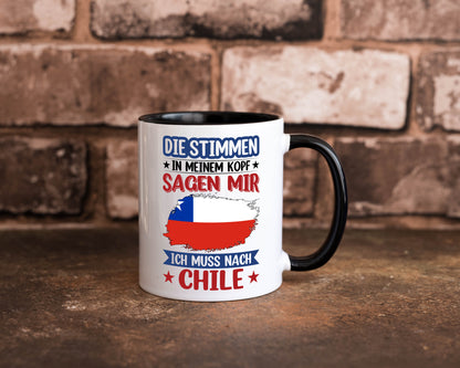 Chile | Urlaub Stimmen in meinem Kopf Traumland Geschenkidee Humor Tasse