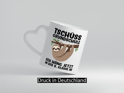 Tschüss Grundschule ich häng jetzt in der 5. Klasse ab Humor Geschenkidee Tasse