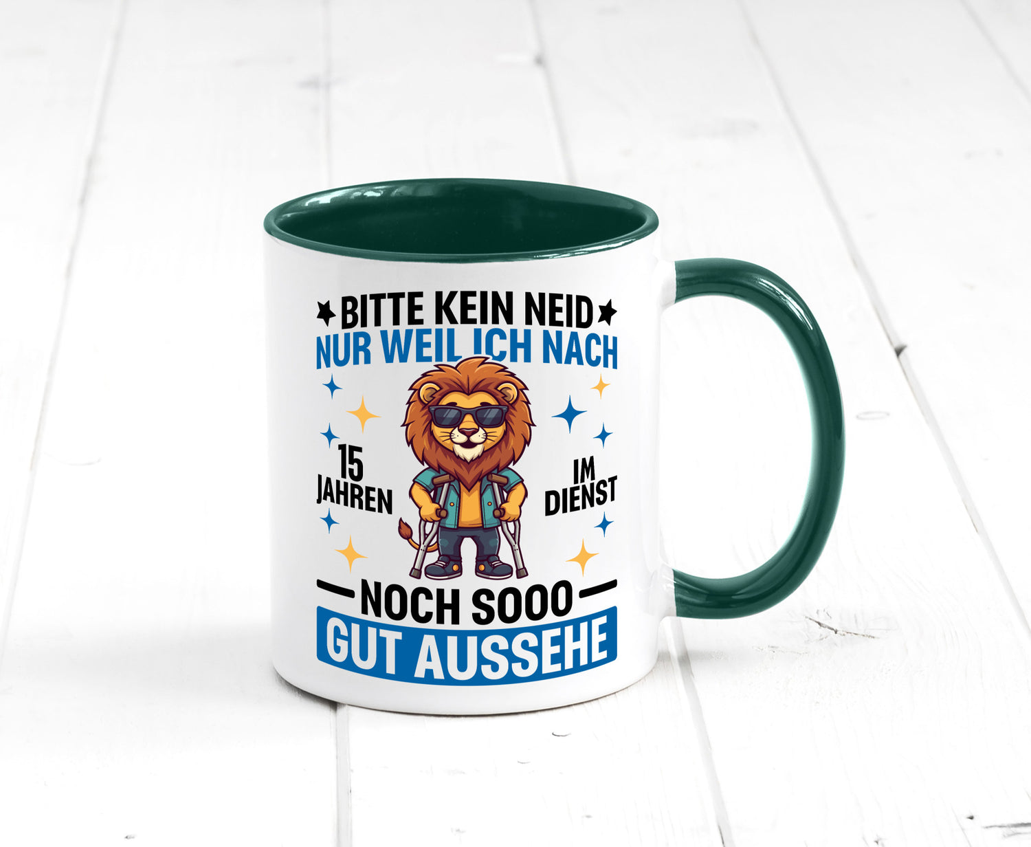 15 Jahre im Dienst | Arbeitsjubiläum Arbeit lustig Kollegen Büro Geschenk Tasse