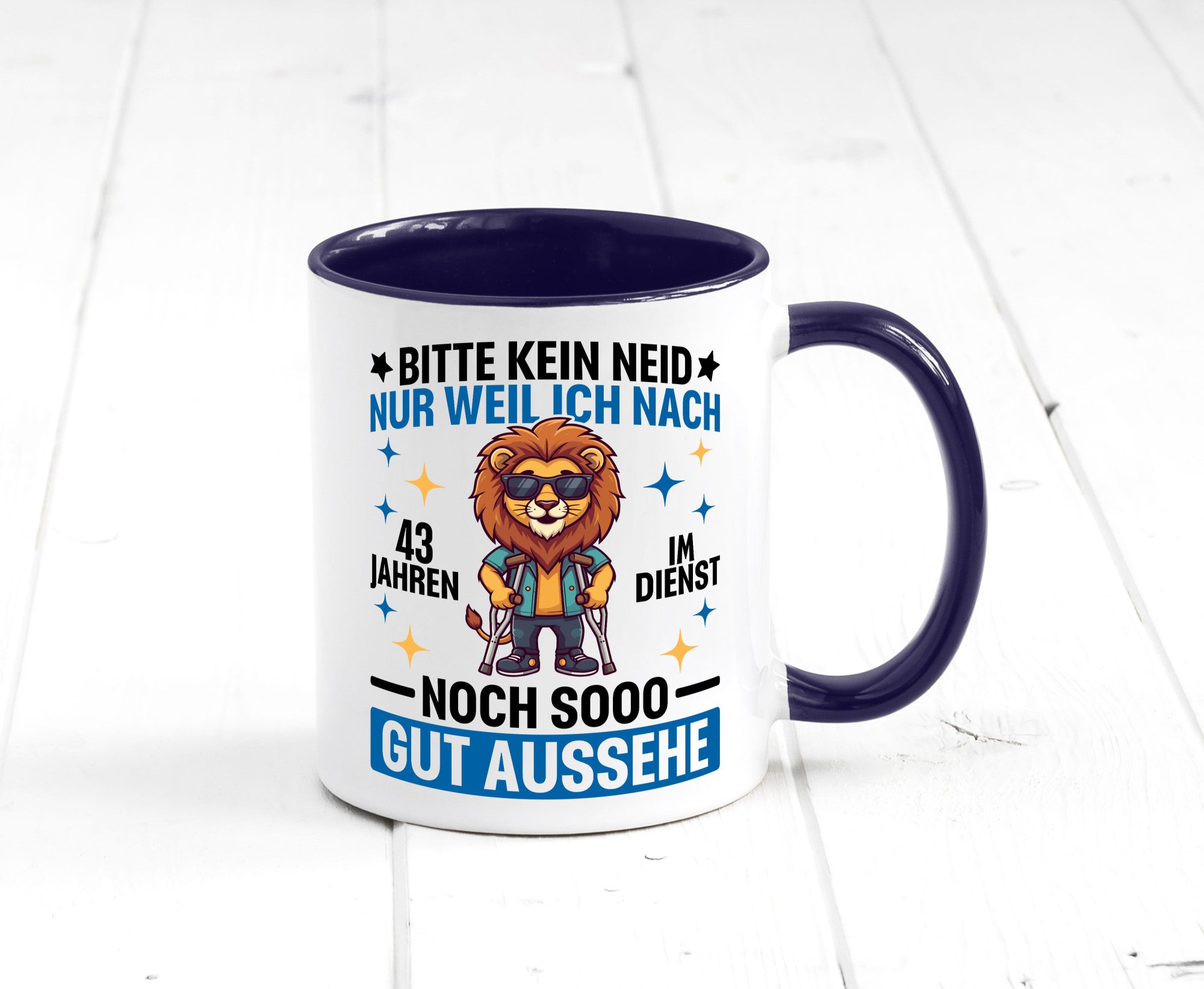 43 Jahre im Dienst | Arbeitsjubiläum Arbeit Geschenk Kollegen Büro lustiger