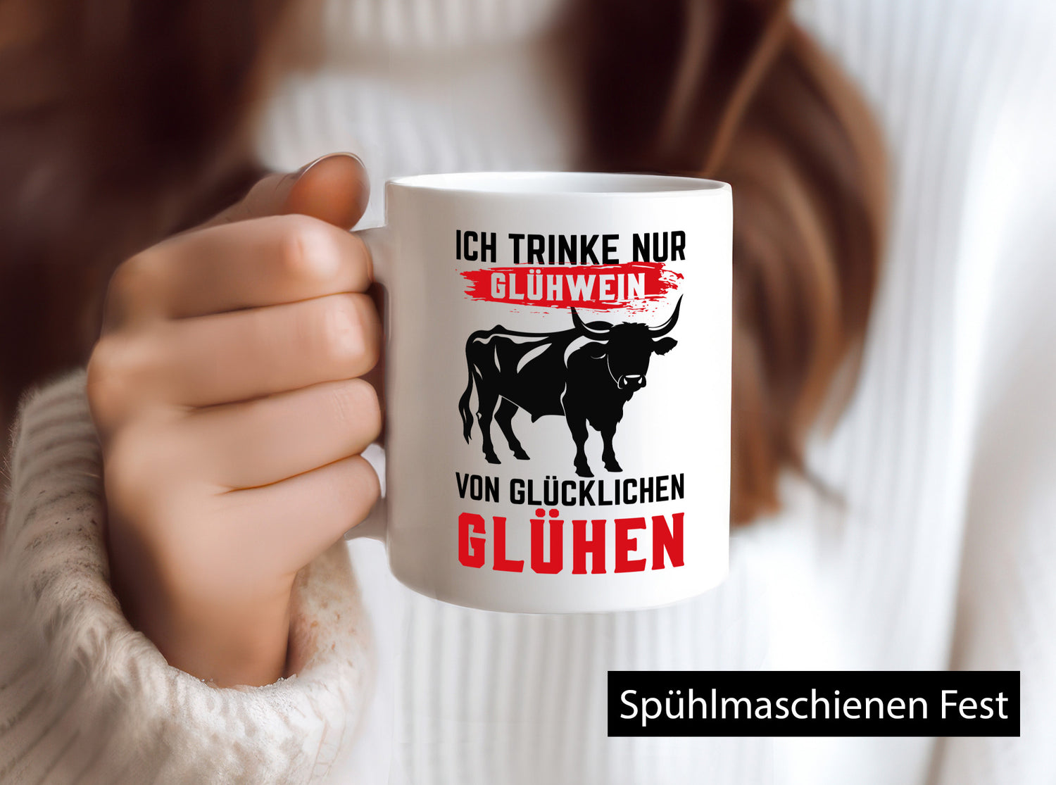 Ich trinke nur Glühwein | Glühen Farmer Humor Geschenkidee Tasse