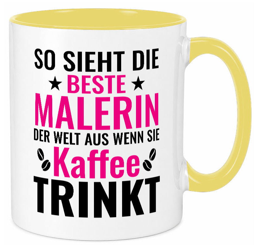 Kaffee trinkt: Malerin | Malerinnen lustiger Spruch Geschenk Humor Geschenkidee Tasse