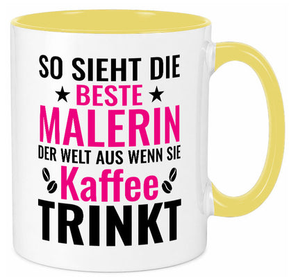 Kaffee trinkt: Malerin | Malerinnen lustiger Spruch Geschenk Humor Geschenkidee Tasse