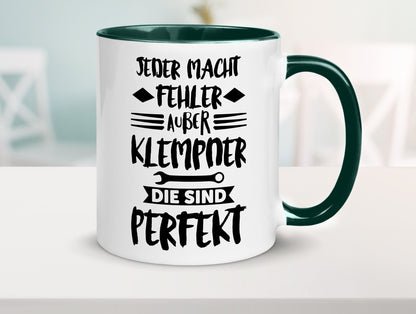 Jeder macht fehler nur Klempner sind Perfekt Humor Geschenkidee Tasse