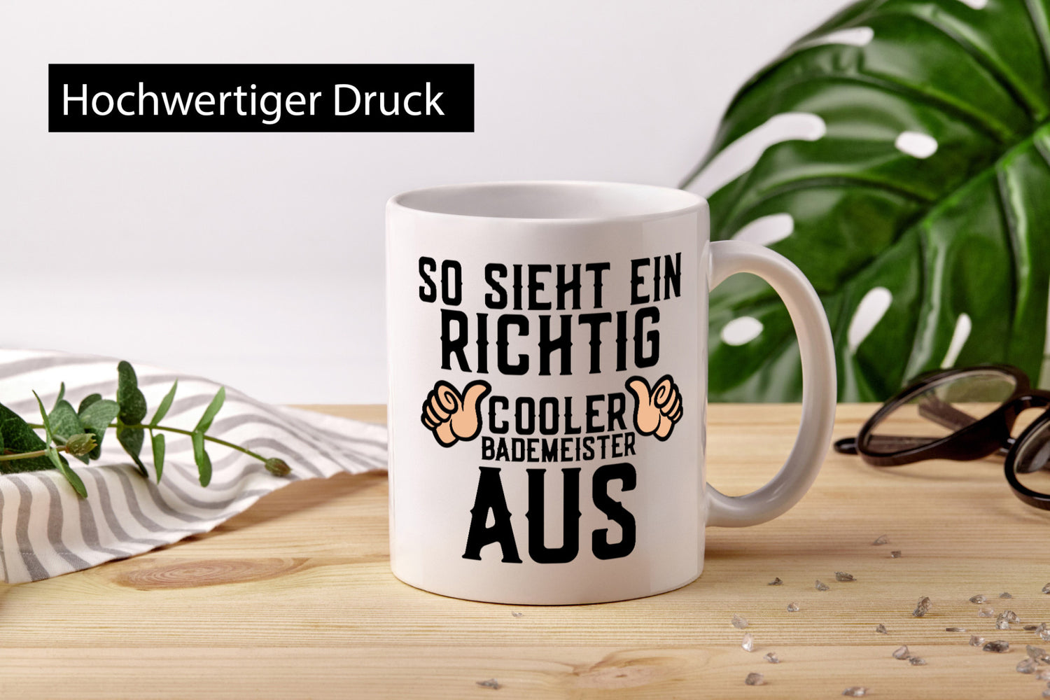 Richtig cooler Bademeister | Daumen hoch Schwimmbad lustig Humor Geschenkidee