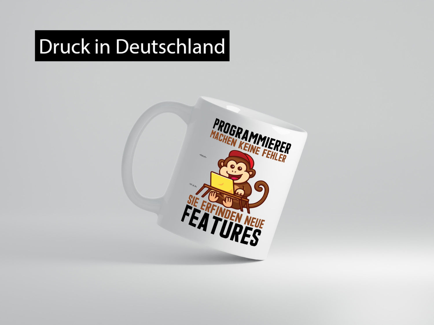 Programmierer machen keine Fehler | Features Affe am PC Geschenk Humor