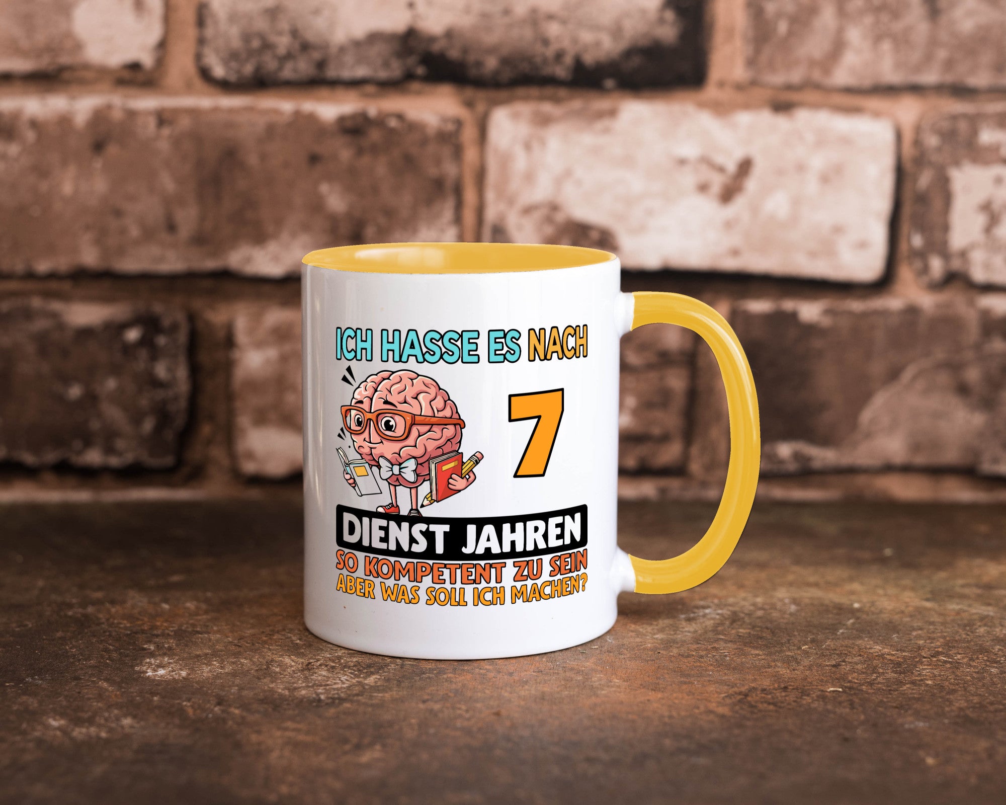 7 Dienstjahre | Arbeit Kompetent lustig Kollegen Büro Geschenk Tasse