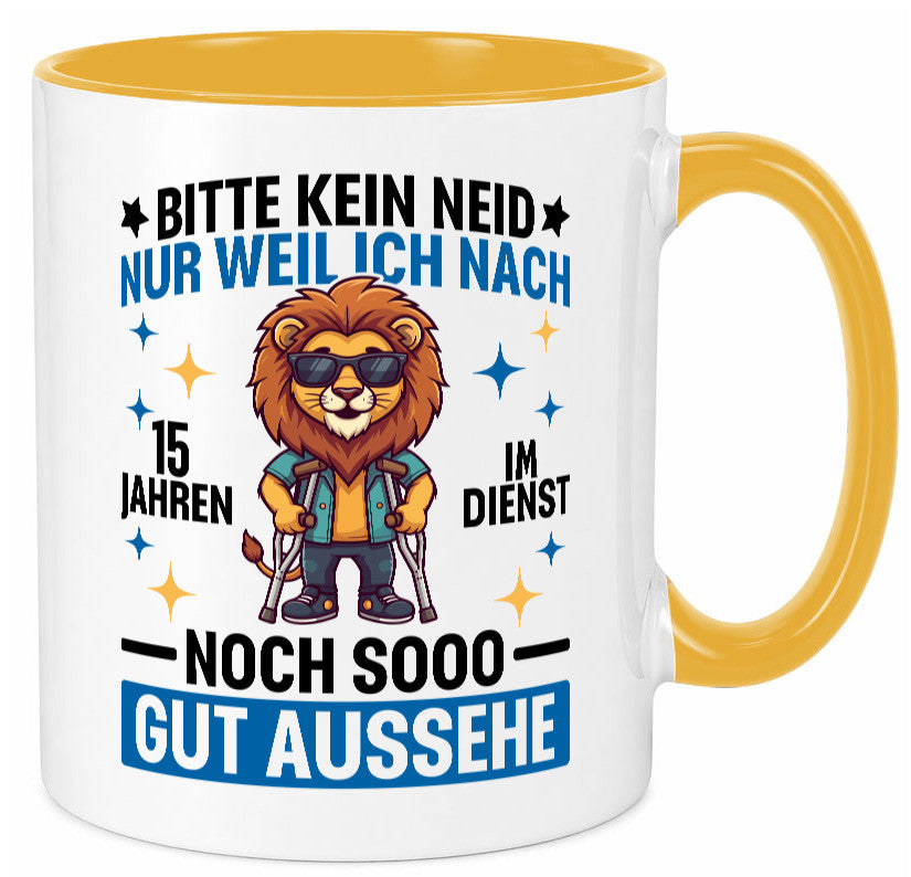 15 Jahre im Dienst | Arbeitsjubiläum Arbeit lustig Kollegen Büro Geschenk Tasse