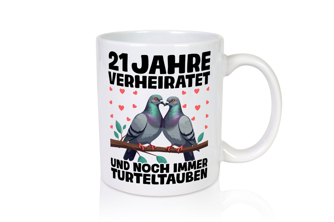 21 Jahre verheiratet | Turteltauben Ehe Ehepaar Humor Geschenkidee Tasse