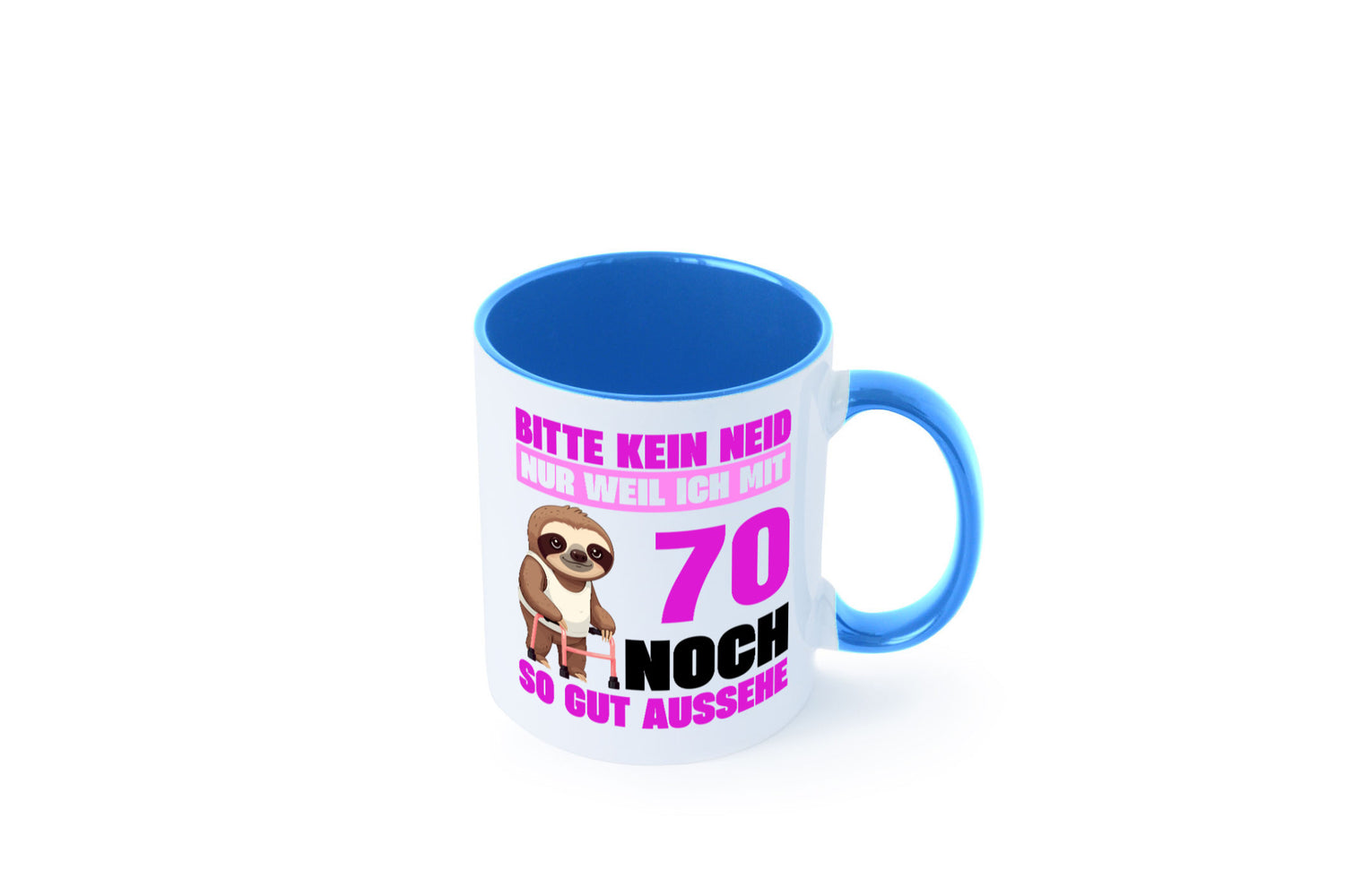 70. Geburtstag | Bitte kein neid Faultier 70 Jahre v2 Humor Geschenkidee Tasse