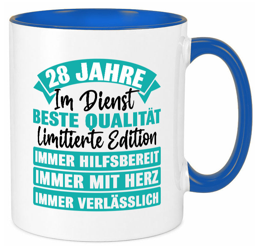 28 Jahre im Dienst | Jubiläum Arbeit lustig Kollegen Büro Geschenk Tasse