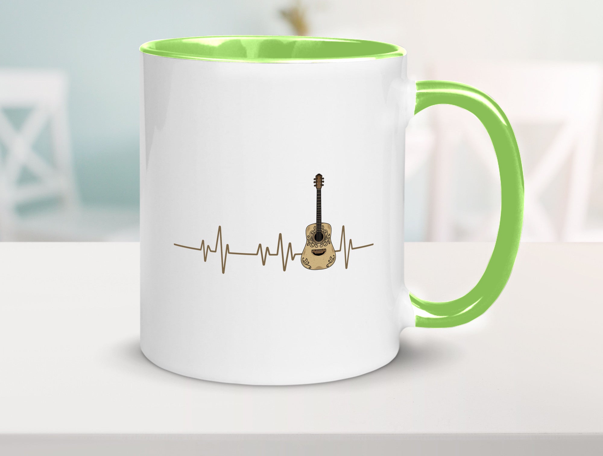 Gitarre Herzschlag | Motiv Musiker Rock Musik lustig Humor Geschenkidee
