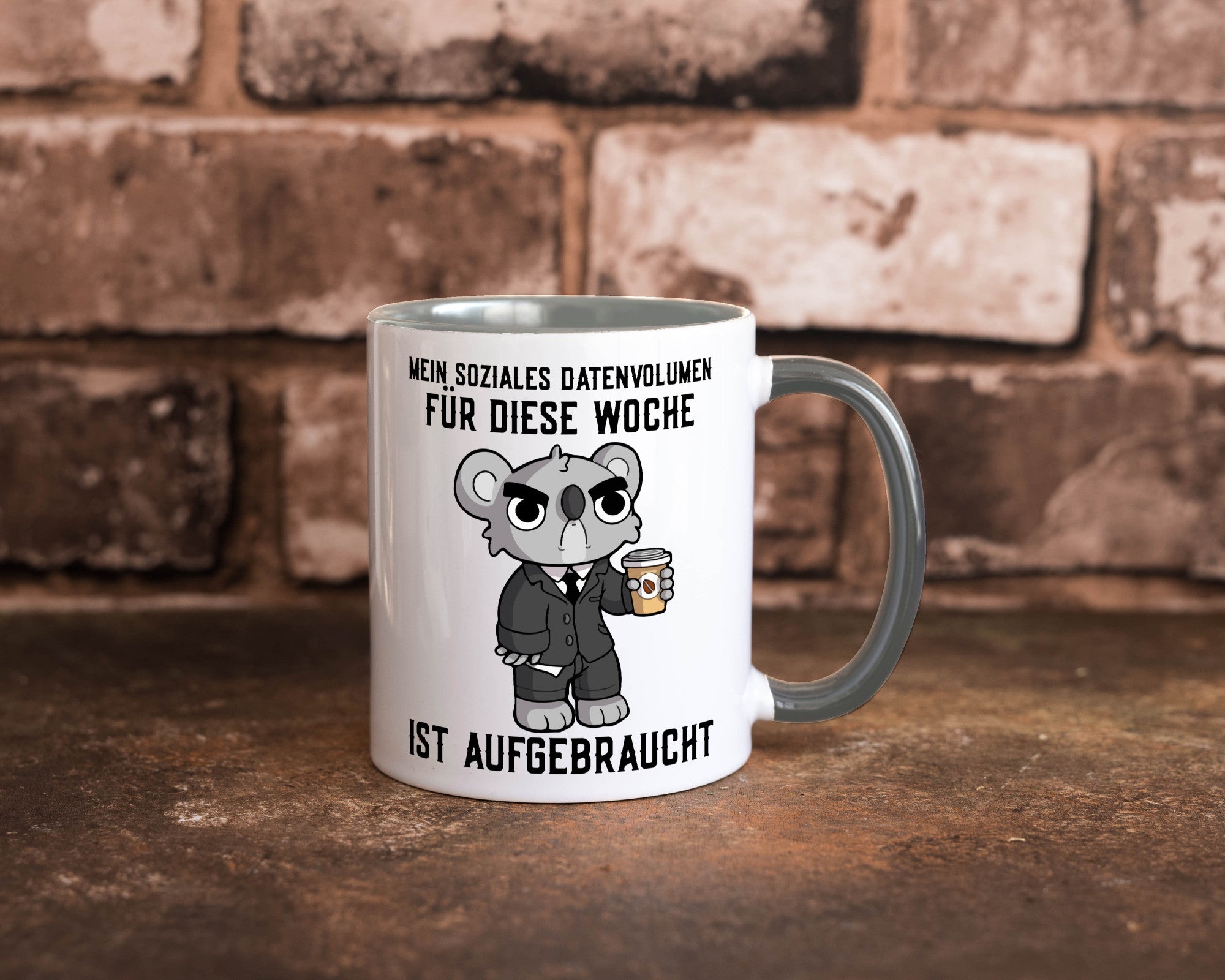 Soziales Datenvolumen | wütender Bär Einzelgänger Nerd Geschenkidee Humor Tasse