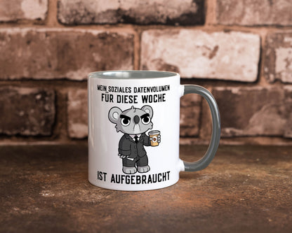 Soziales Datenvolumen | wütender Bär Einzelgänger Nerd Geschenkidee Humor Tasse