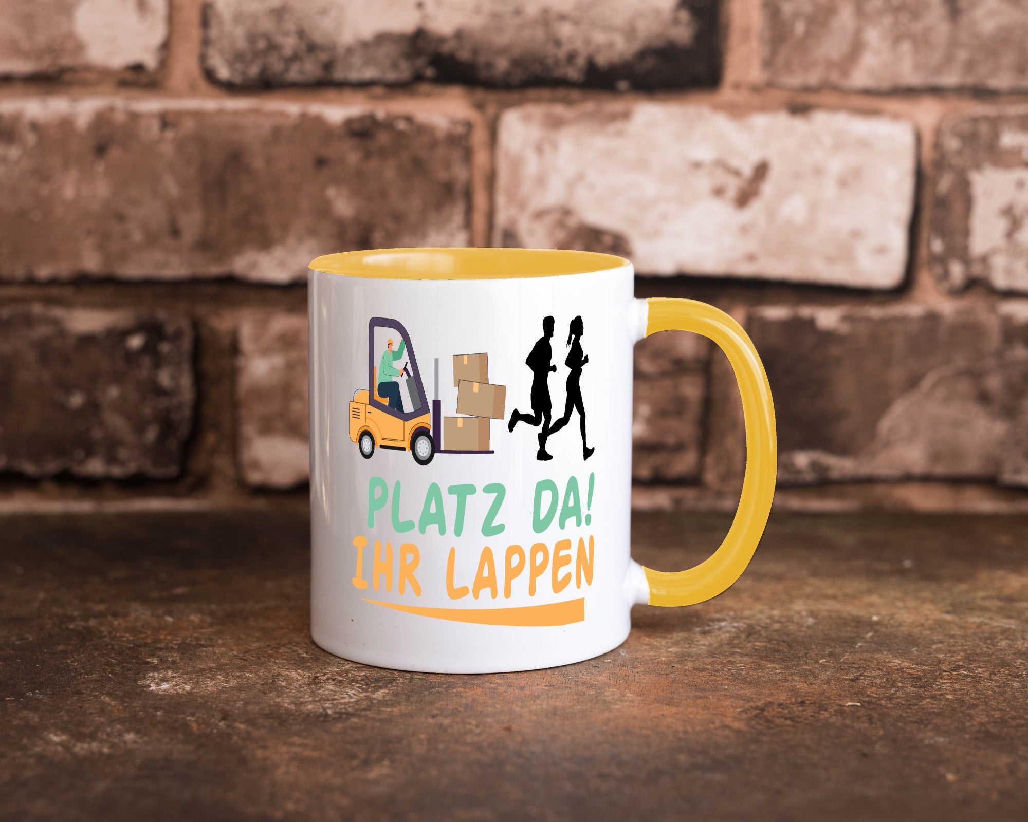 Platz da ihr Lappen | Stapler Fahrer Humor Geschenkidee Tasse