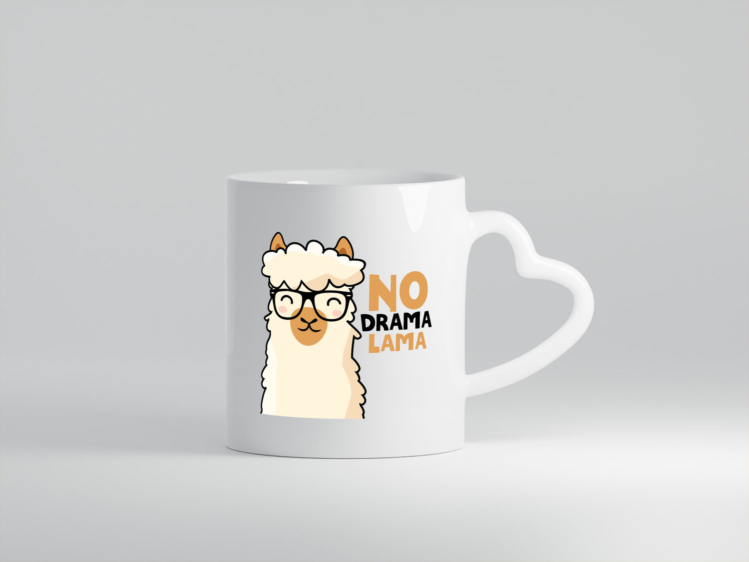 No Drama | Entspannt Lama mit Brille süßer Comic Humor Geschenkidee Tasse
