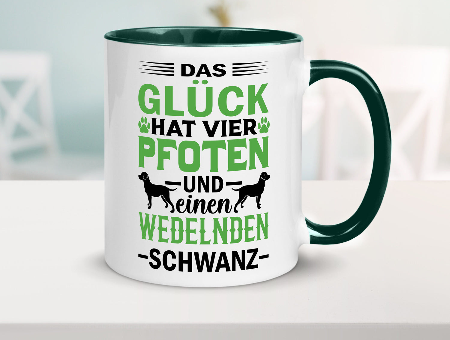 Das Glück hat 4 Pfoten | Hundeliebhaber Ich liebe Hunde Geschenk Tierliebhaber