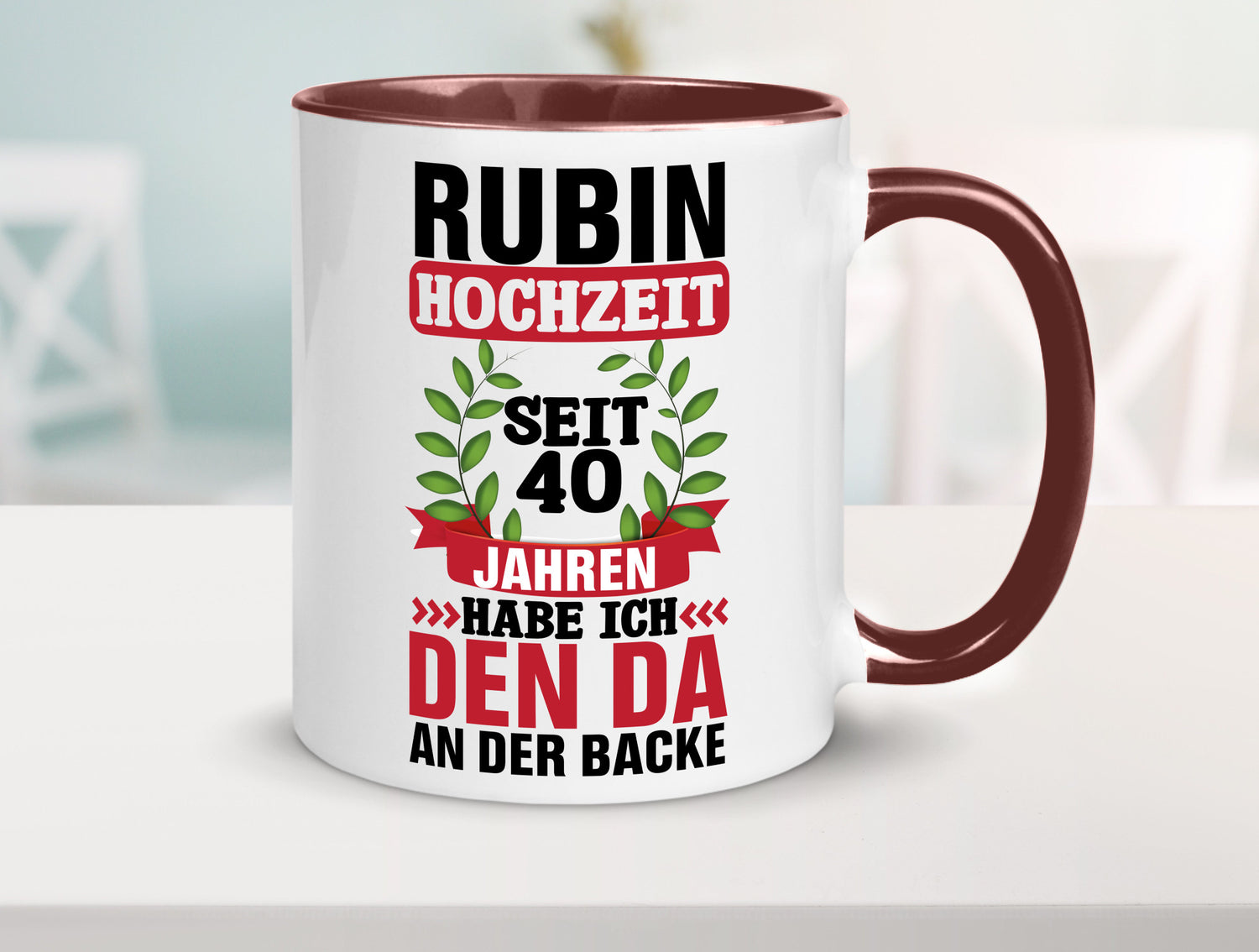 Rubin Hochzeit | 40 Jahre Verheiratet Humor Geschenkidee Tasse