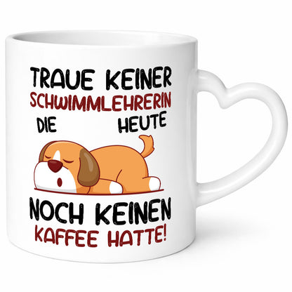 Traue keiner Schwimmlehrerin | schwimmen Lehrer Sport Geschenkidee Humor Tasse