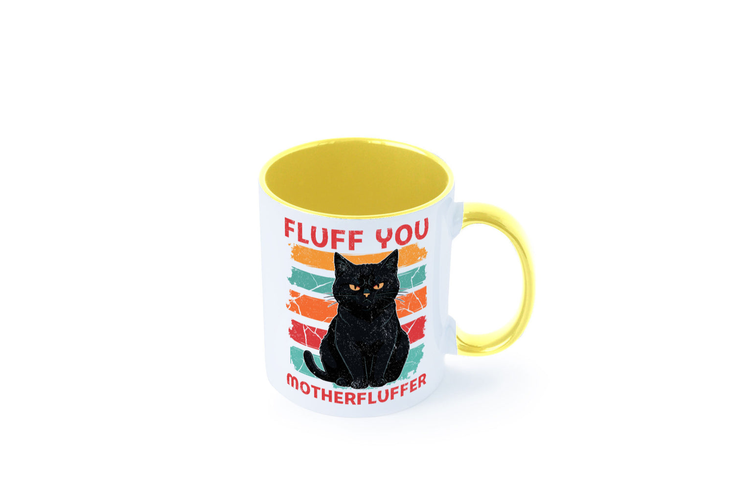 Fluff you Motherfluffer | Schwarze Katze Böse Humor Tierliebhaber Geschenkidee