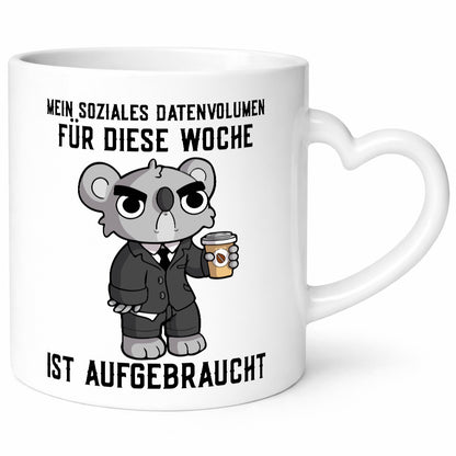 Soziales Datenvolumen | wütender Bär Einzelgänger Nerd Geschenkidee Humor Tasse