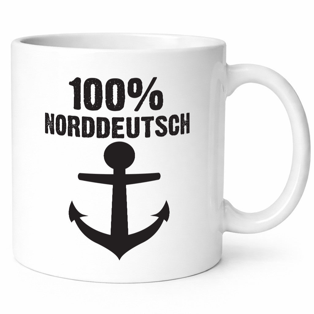 100% Norddeutsch | Norddeutscher Tasse Nordlicht Geschenk Humor Geschenkidee
