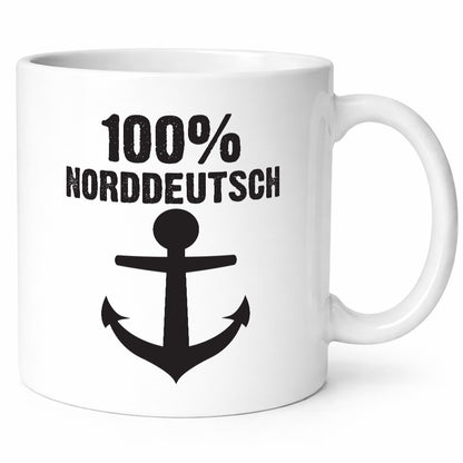 100% Norddeutsch | Norddeutscher Tasse Nordlicht Geschenk Humor Geschenkidee