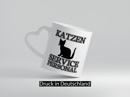 Katzen Service Personal | Katzenbesitzer Tasse Humor lustiger Spruch Geschenk
