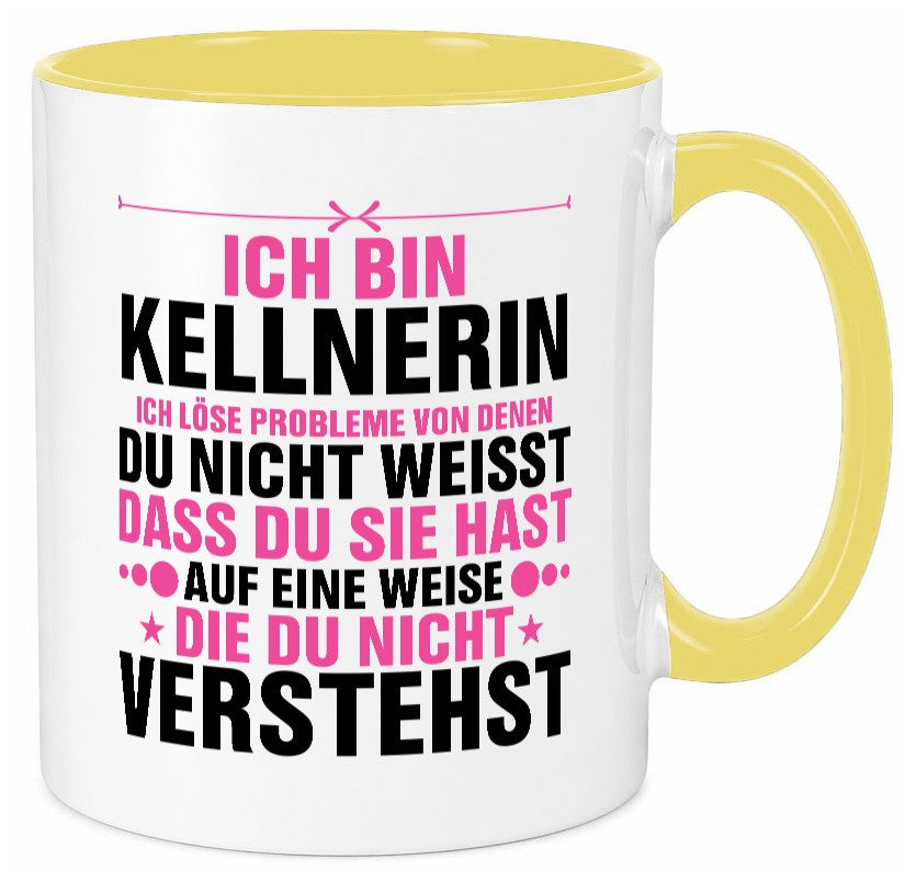 Löse Probleme: Kellnerin | Beruf kellnern Bedienung v2 Geschenk Arbeit Kollegen Tasse