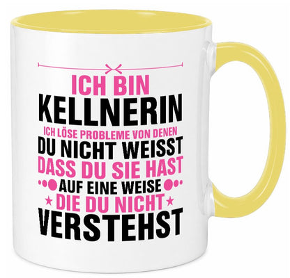 Löse Probleme: Kellnerin | Beruf kellnern Bedienung v2 Geschenk Arbeit Kollegen Tasse