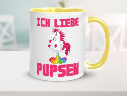 Ich liebe pupsen | Einhorn Pups lustiger Spruch Humor Geschenkidee Tasse