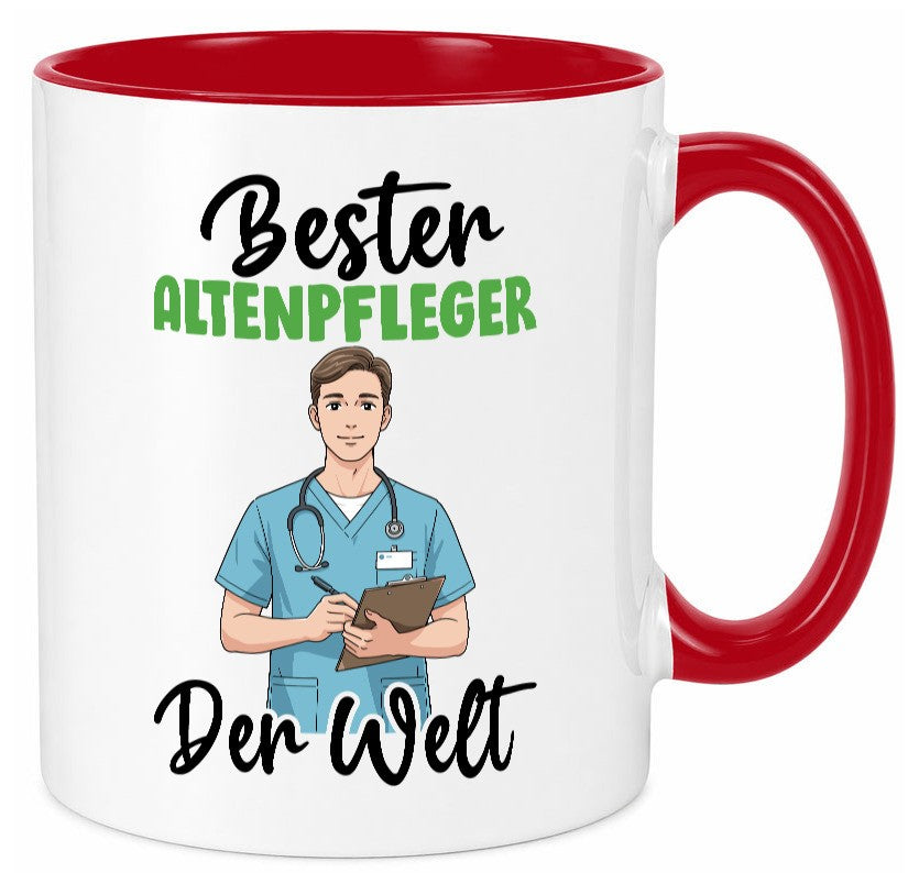 Bester Altenpfleger | Pflegepersonal lustiger Spruch Geschenk Humor Tasse