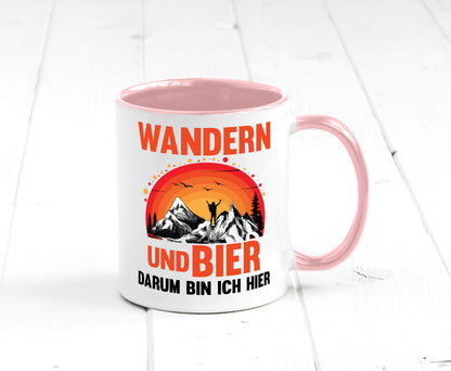 Wandern und Bier darum bin ich hier | lustiger Spruch Geschenk Humor