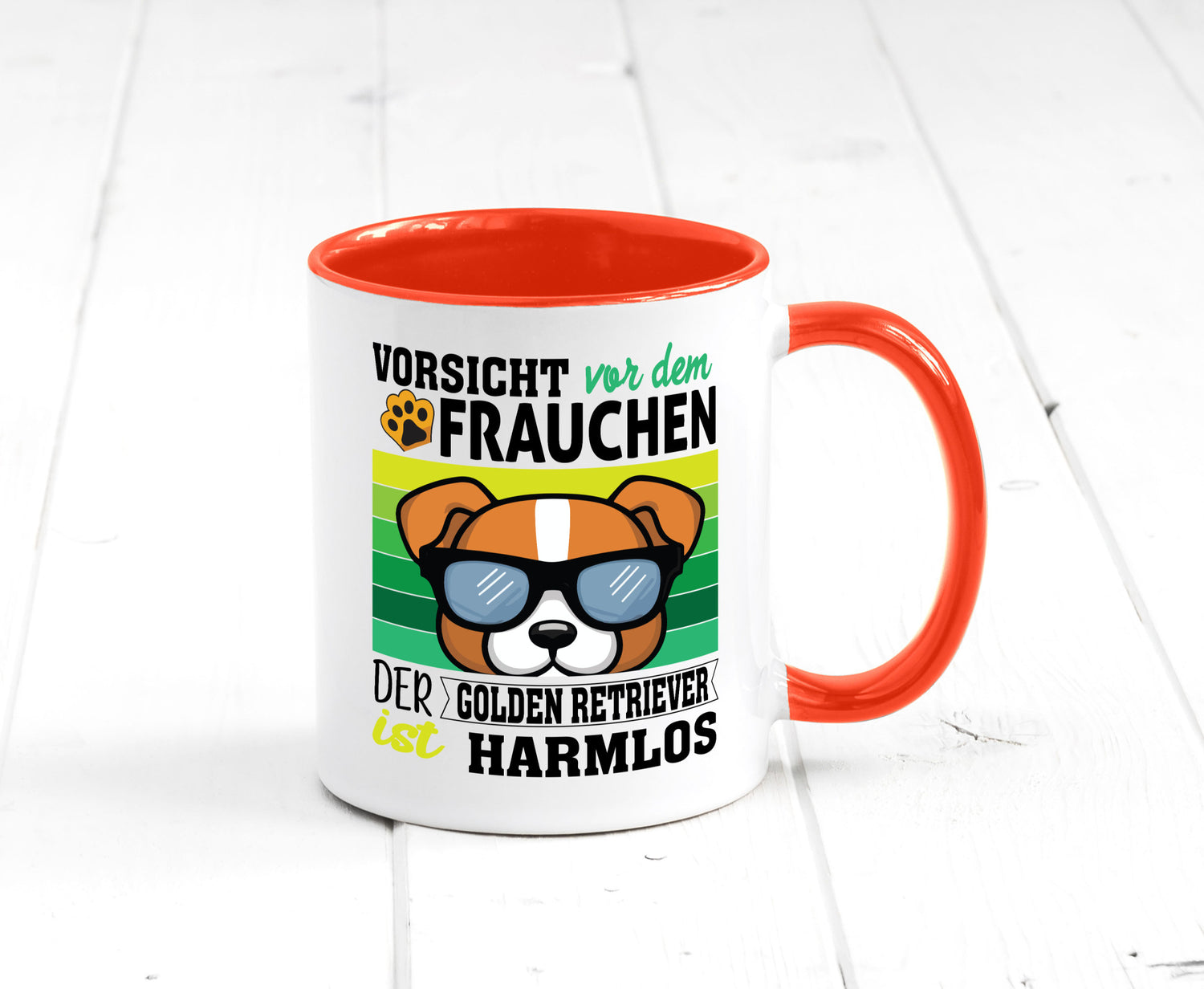 Vorsicht vor dem Frauchen Golden Retriever ist Harmlos lustiger Spruch Geschenk