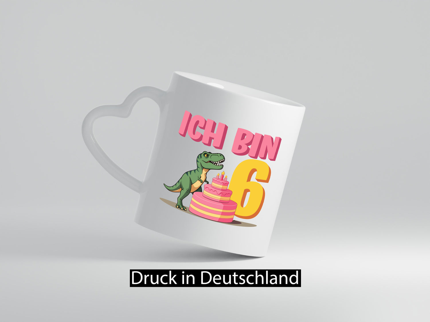 6 Geburtstag | Jahre Dinosaurier mit Kuchen Geschenkidee Humor Tasse