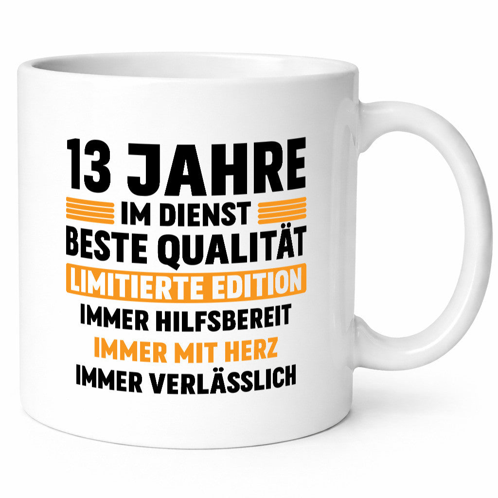 13 Jahre im Dienst | Jubiläum Arbeit v2 Geschenkidee Kollegen Büro Humor Tasse
