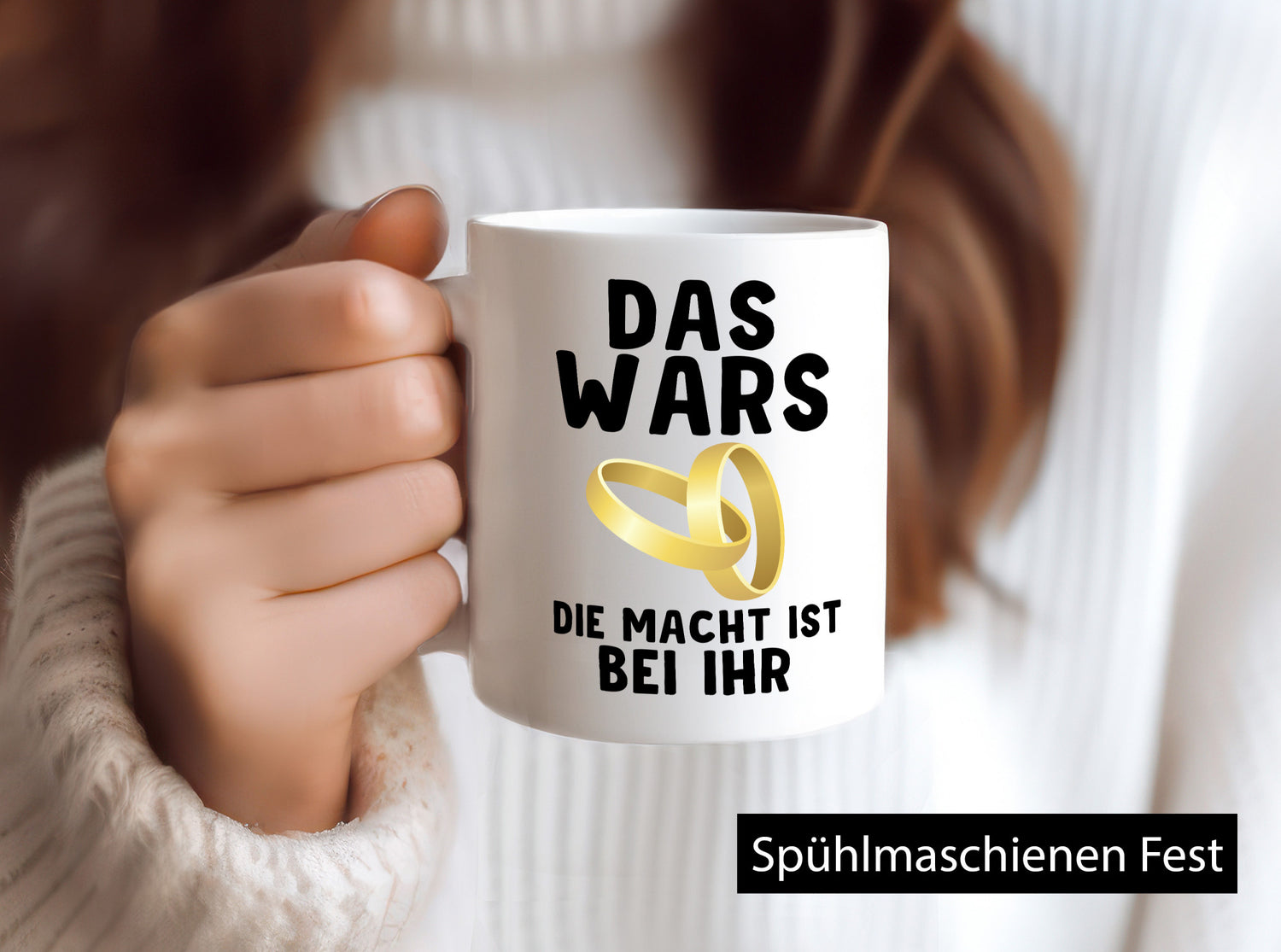 Die macht ist bei ihr | Hochzeit Tasse Ehemann Ehe Geschenk Humor Geschenkidee