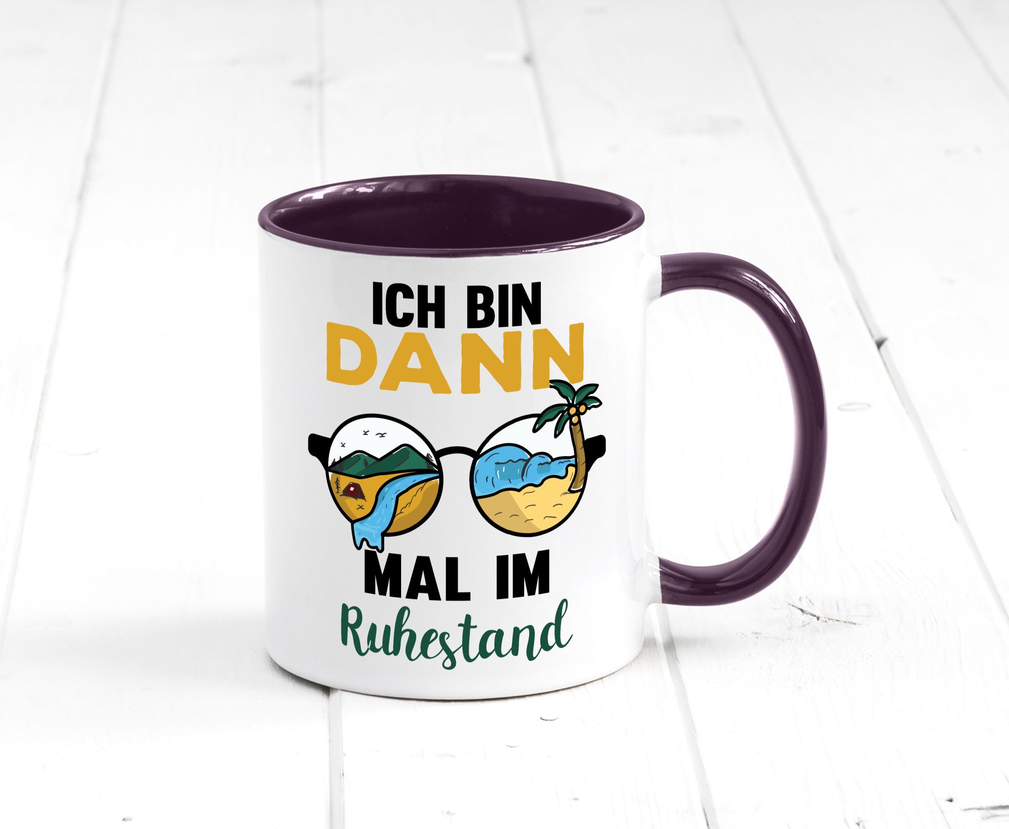 Bin dann mal im Ruhestand | Sonnenbrille Palme Meer lustig Jubiläum Geschenk