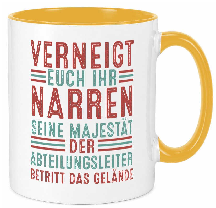 Verneigt euch: Abteilungsleiter| Führungskraft lustiger Spruch Geschenk Humor Tasse