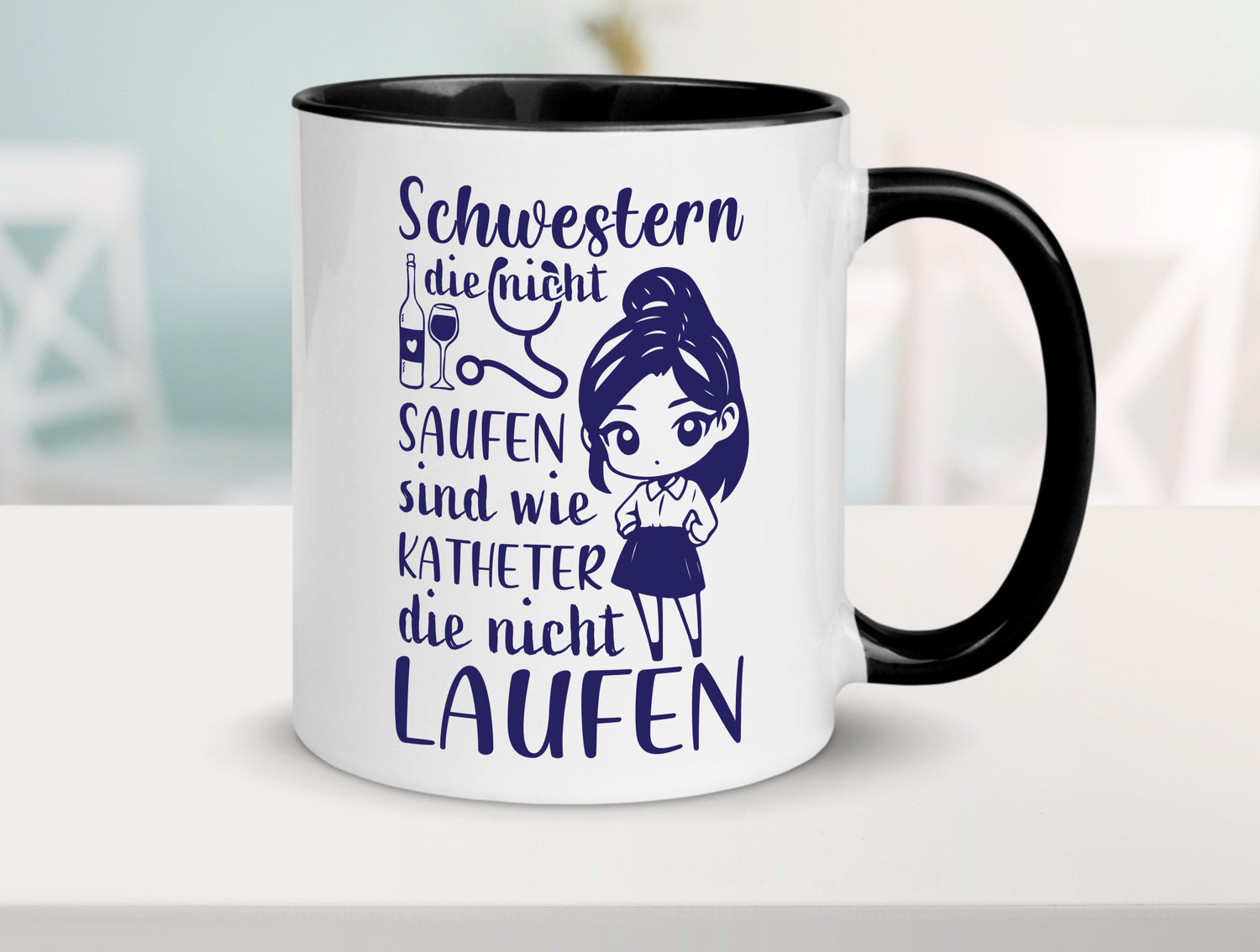 Schwestern die nicht saufen | Krankenschwester Alkolhol Geschenkidee Humor Tasse